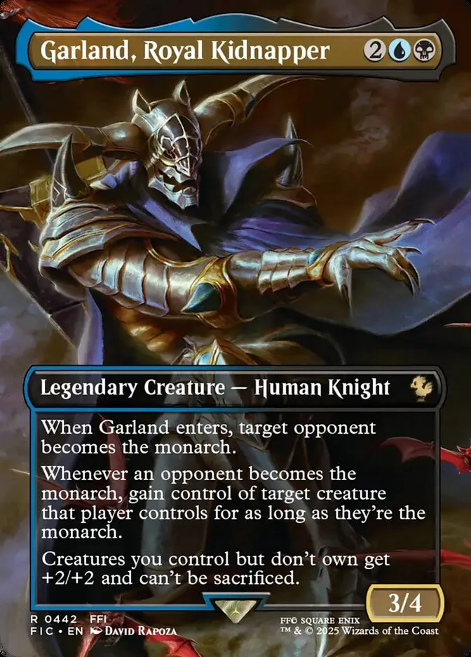 2025 Final Fantasy Commander Garland, Royal Kidnapper [Borderless Foil] rare #442 rare card image