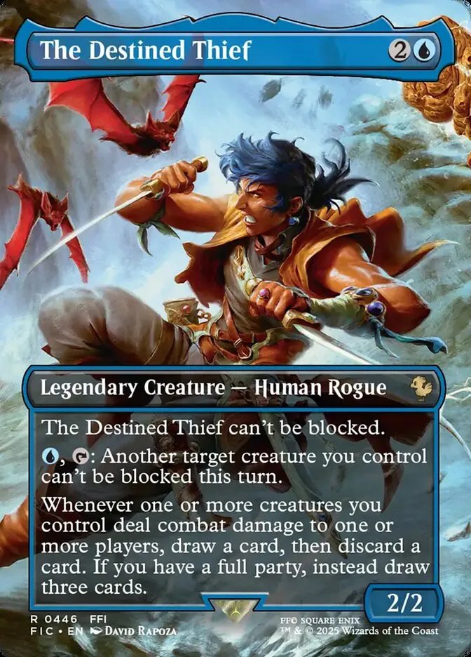 2025 Final Fantasy Commander The Destined Thief [Borderless Foil] rare #446 rare card image