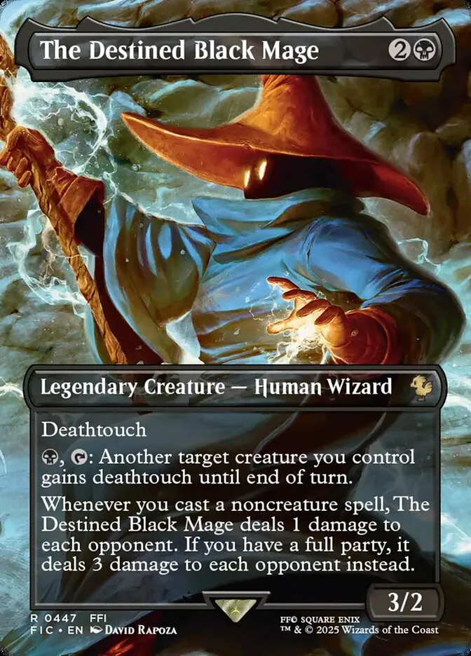 2025 Final Fantasy Commander The Destined Black Mage [Borderless Foil] rare #447 rare card image
