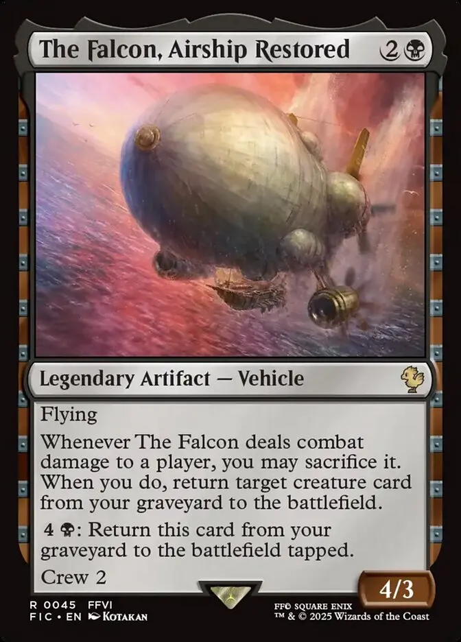 2025 Final Fantasy Commander The Falcon, Airship Restored [Foil] rare #45 rare card image