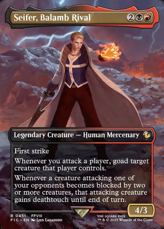 2025 Final Fantasy Commander Seifer, Balamb Rival [Borderless Foil] rare #451 rare card image