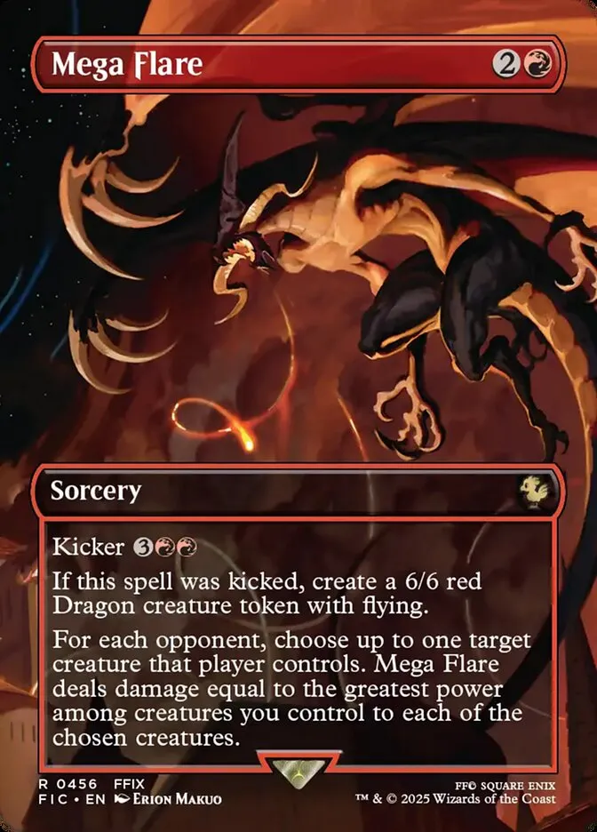 2025 Final Fantasy Commander Mega Flare [Borderless Foil] rare #456 rare card image