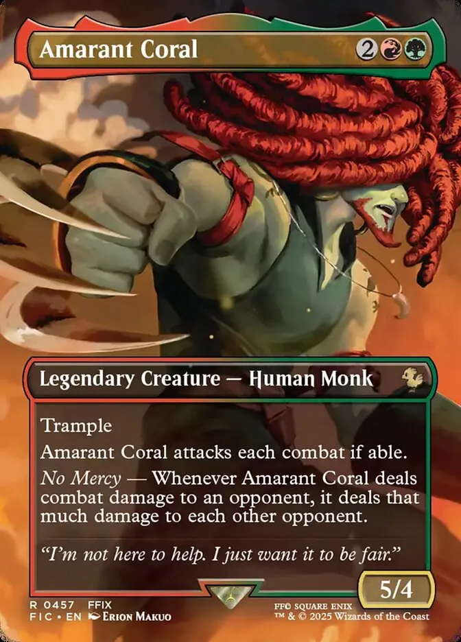 2025 Final Fantasy Commander Amarant Coral [Borderless Foil] rare #457 rare card image