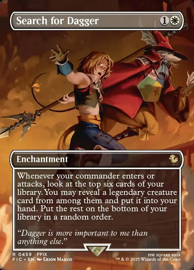 2025 Final Fantasy Commander Search for Dagger [Borderless Foil] rare #459 rare card image