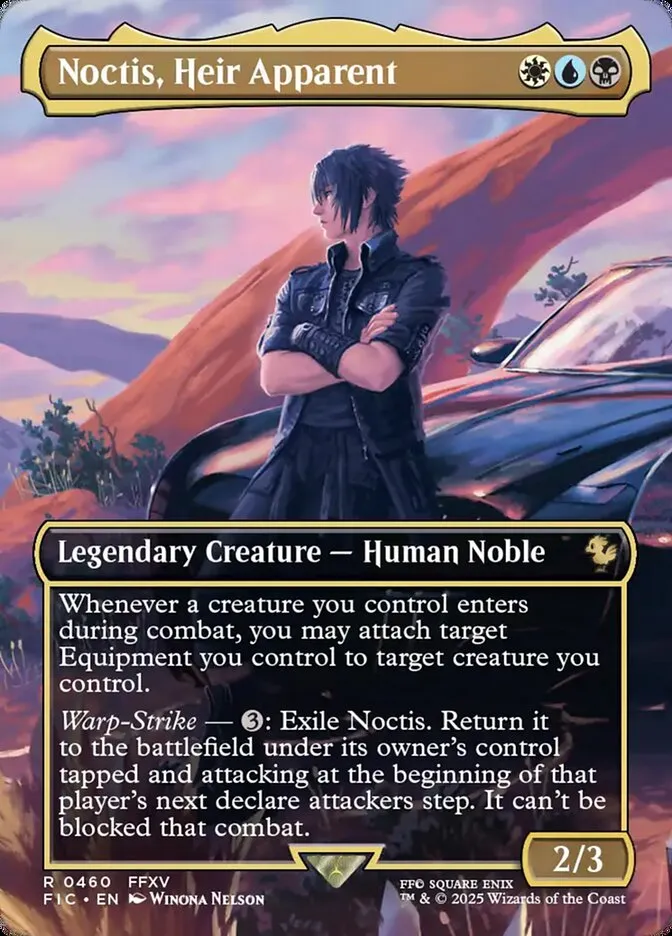 2025 Final Fantasy Commander Noctis, Heir Apparent [Borderless Foil] rare #460 rare card image