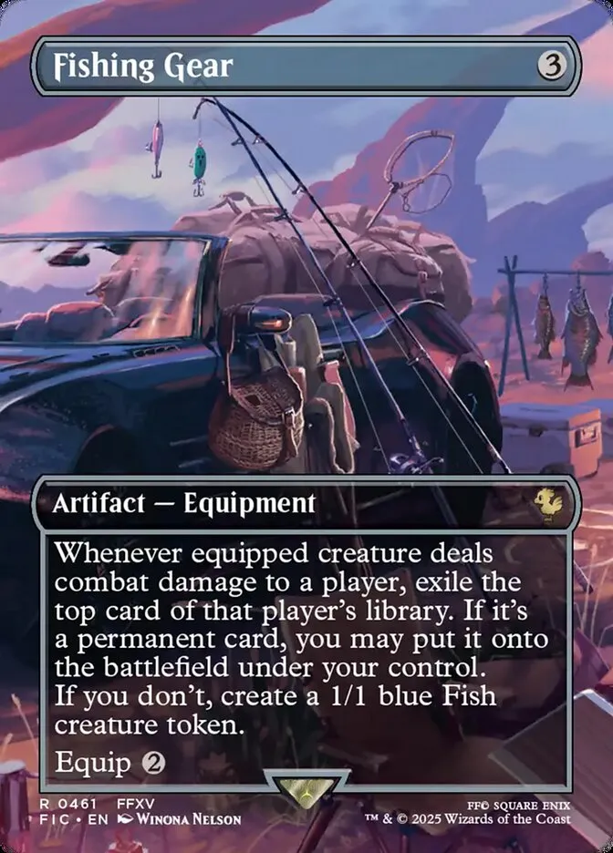 2025 Final Fantasy Commander Fishing Gear [Borderless Foil] rare #461 rare card image