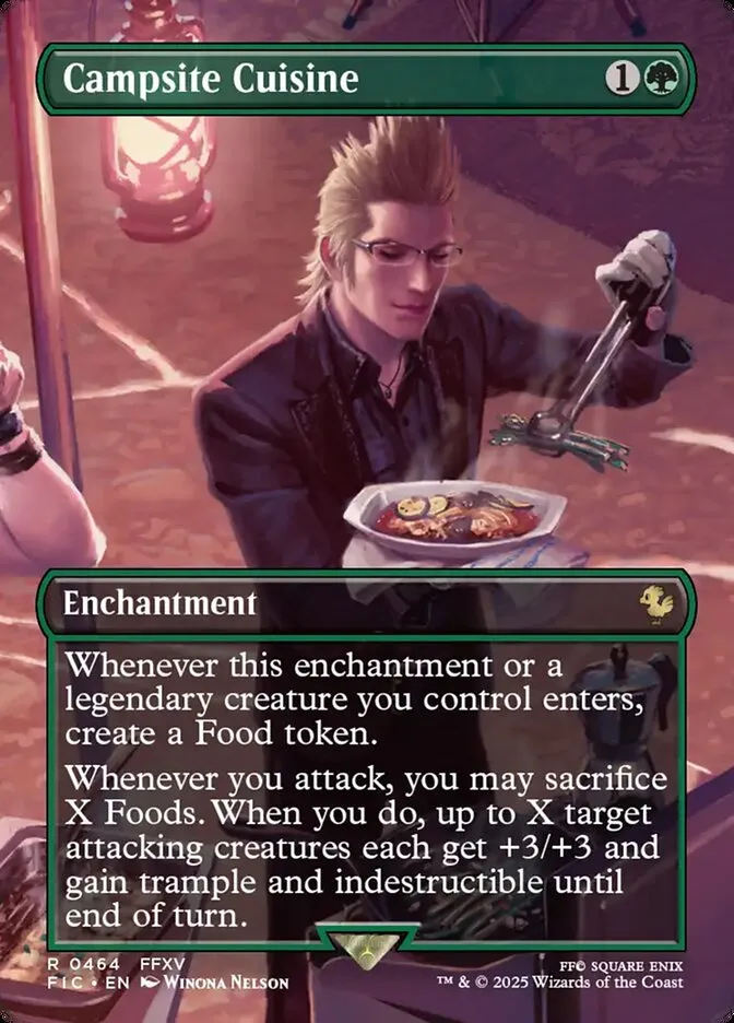 2025 Final Fantasy Commander Campsite Cuisine [Borderless Foil] rare #464 rare card image