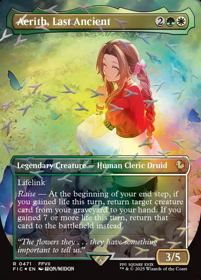 2025 Final Fantasy Commander Aerith, Last Ancient [Borderless Foil] rare #471 rare card image