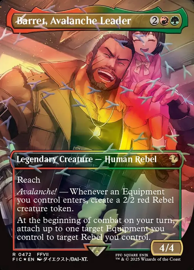 2025 Final Fantasy Commander Barret, Avalanche Leader [Borderless Foil] rare #472 rare card image