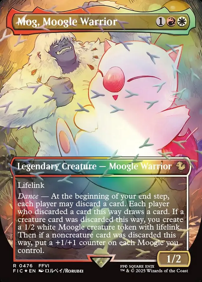 2025 Final Fantasy Commander Mog, Moogle Warrior [Borderless Foil] rare #476 rare card image