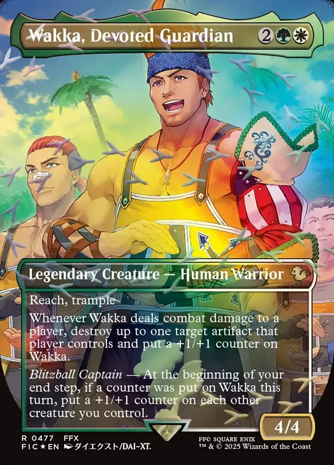 2025 Final Fantasy Commander Wakka, Devoted Guardian [Borderless Foil] rare #477 rare card image