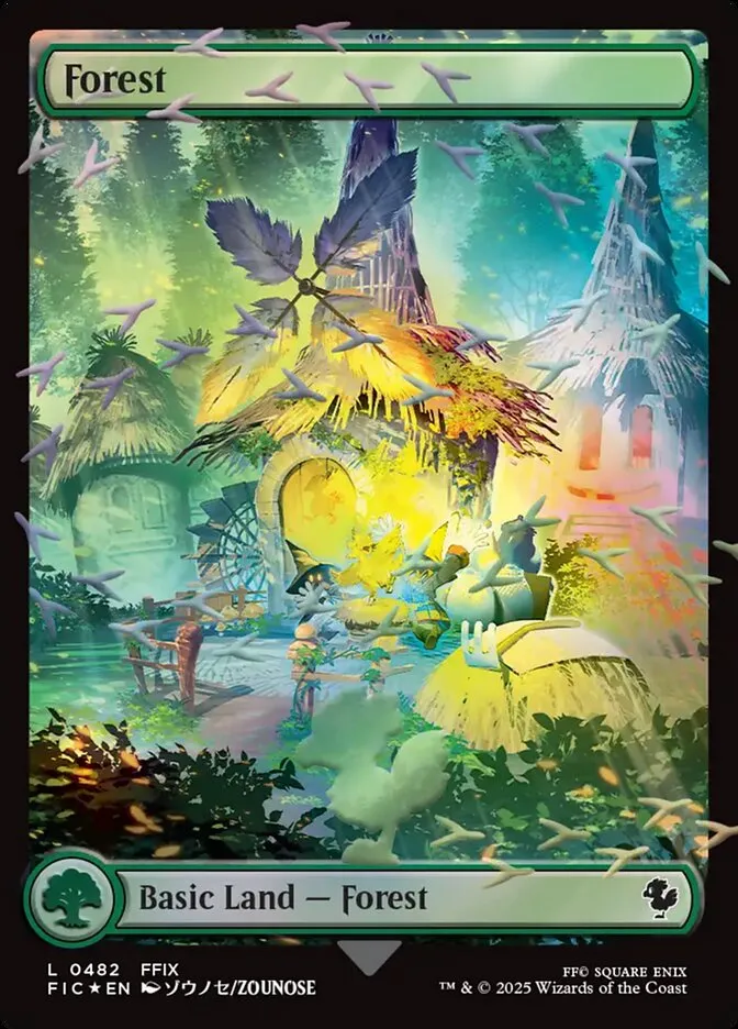 2025 Final Fantasy Commander Forest [Borderless Foil] common #482 common card image