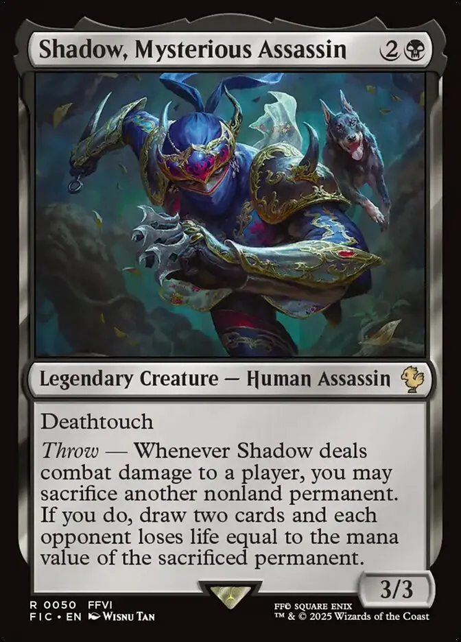 2025 Final Fantasy Commander Shadow, Mysterious Assassin [Foil] rare #50 rare card image
