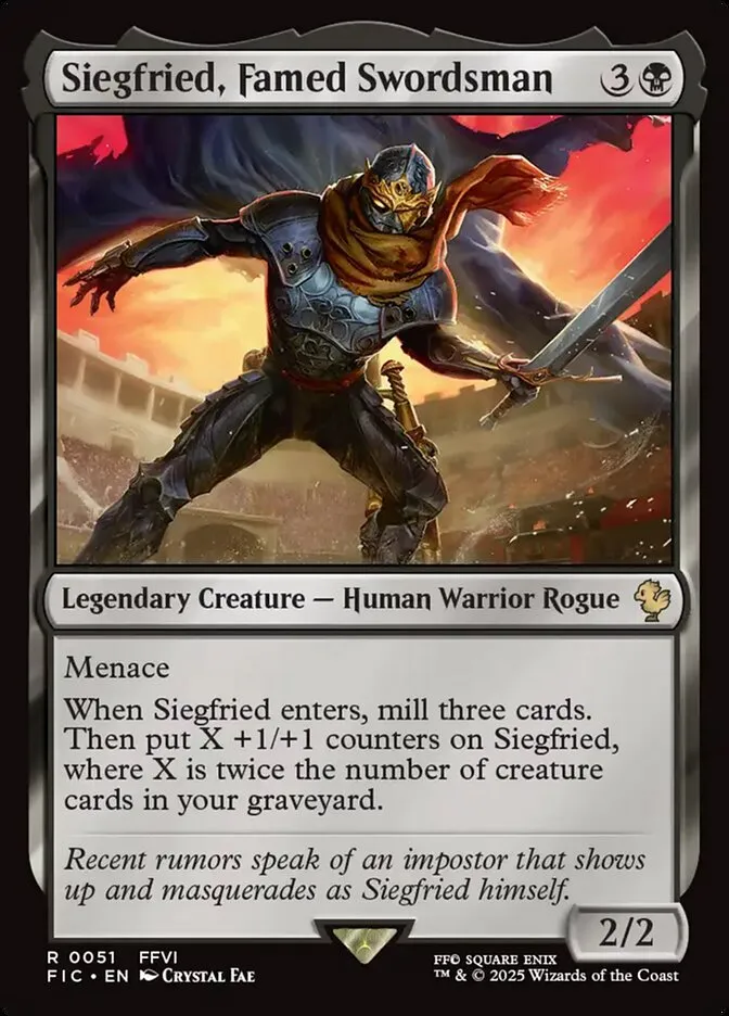 2025 Final Fantasy Commander Siegfried, Famed Swordsman [Foil] rare #51 rare card image