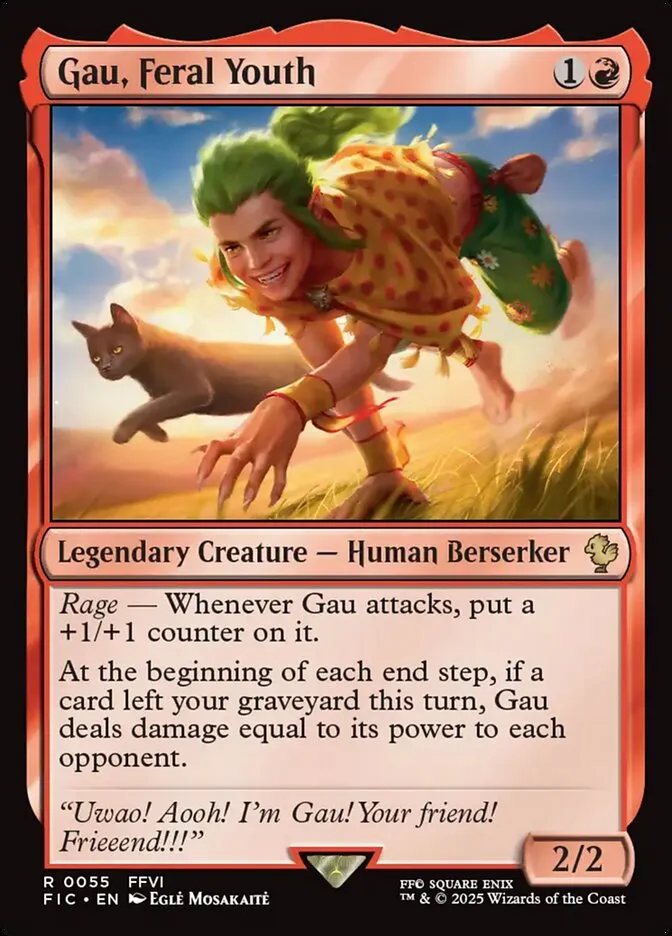 2025 Final Fantasy Commander Gau, Feral Youth [Foil] rare #55 rare card image