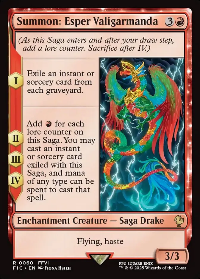 2025 Final Fantasy Commander Summon: Esper Valigarmanda [Foil] rare #60 rare card image