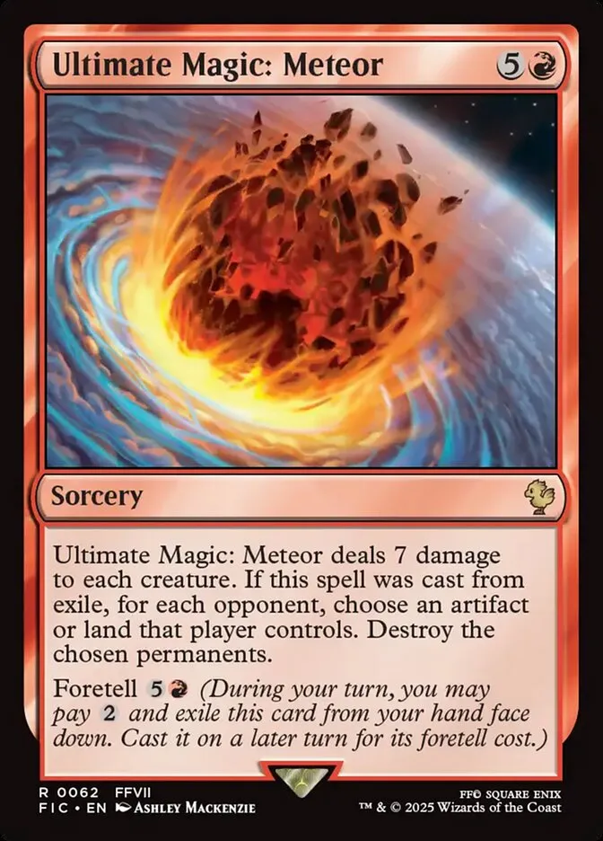 2025 Final Fantasy Commander Ultimate Magic: Meteor [Foil] rare #62 rare card image