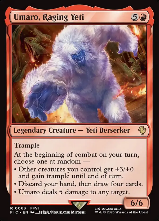 2025 Final Fantasy Commander Umaro, Raging Yeti [Foil] rare #63 rare card image