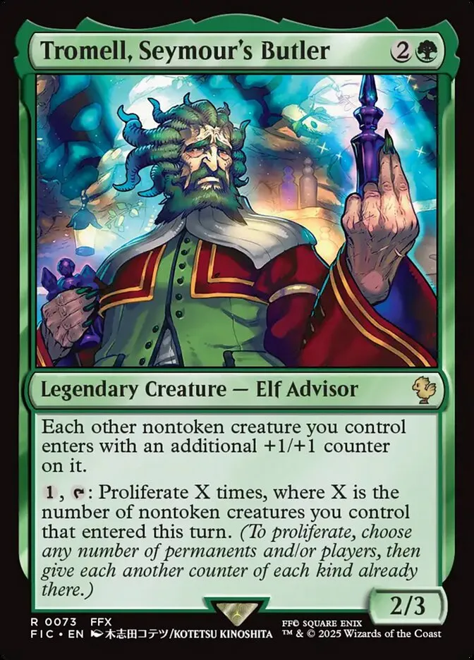 2025 Final Fantasy Commander Tromell, Seymour's Butler [Foil] rare #73 rare card image