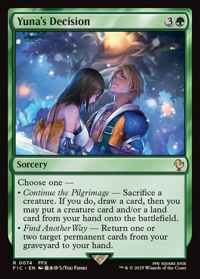 2025 Final Fantasy Commander Yuna's Decision [Foil] rare #74 rare card image