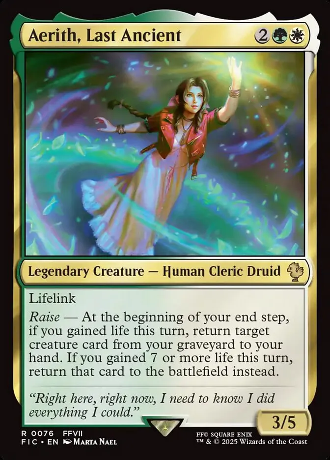 2025 Final Fantasy Commander Aerith, Last Ancient [Foil] rare #76 rare card image