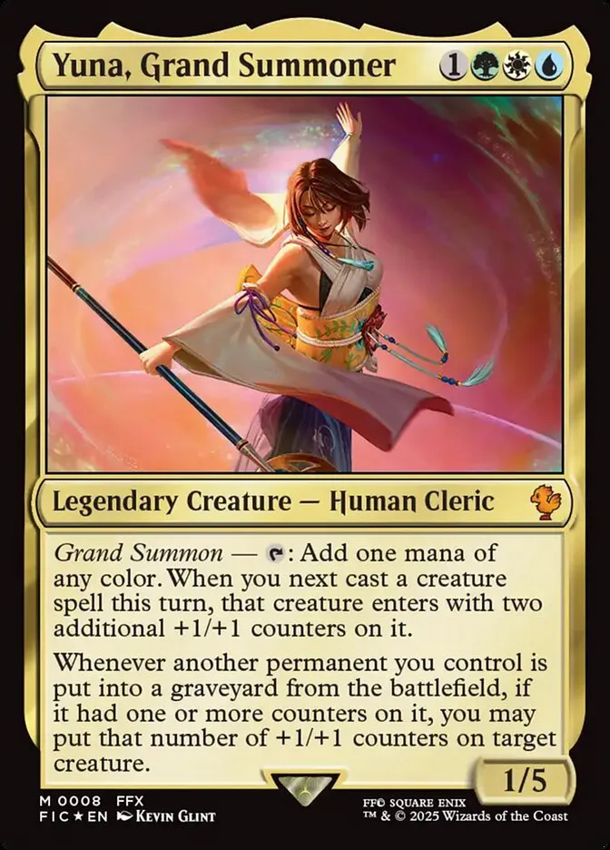 2025 Final Fantasy Commander Yuna, Grand Summoner [Foil] mythic #8 mythic card image