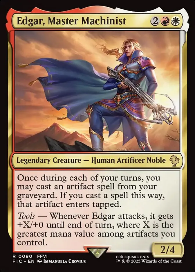 2025 Final Fantasy Commander Edgar, Master Machinist [Foil] rare #80 rare card image