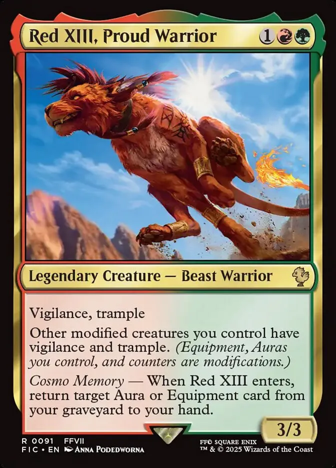 2025 Final Fantasy Commander Red XIII, Proud Warrior #91 rare card image