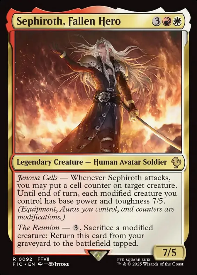 2025 Final Fantasy Commander Sephiroth, Fallen Hero #92 rare card image