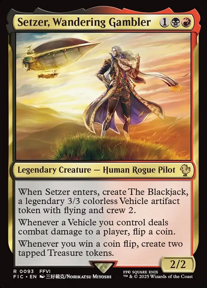 2025 Final Fantasy Commander Setzer, Wandering Gambler [Foil] rare #93 rare card image