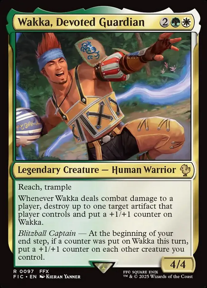 2025 Final Fantasy Commander Wakka, Devoted Guardian #97 rare card image