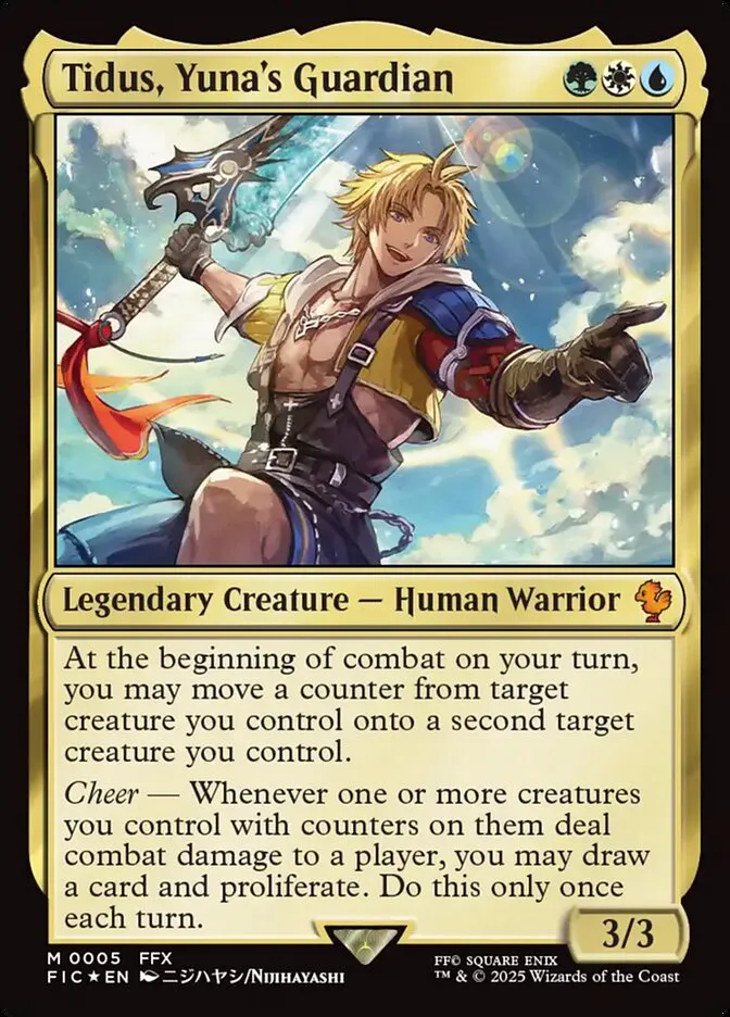2025 Final Fantasy Commander Tidus, Yuna's Guardian [Foil] mythic #5 mythic card image