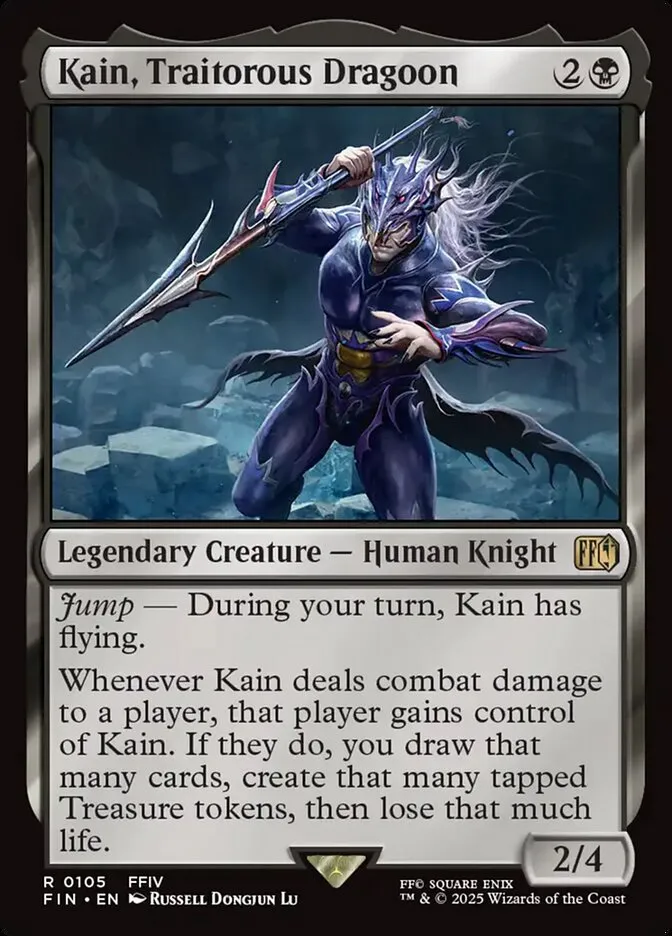 2025 Final Fantasy Kain, Traitorous Dragoon [Prerelease] rare #105 rare card image