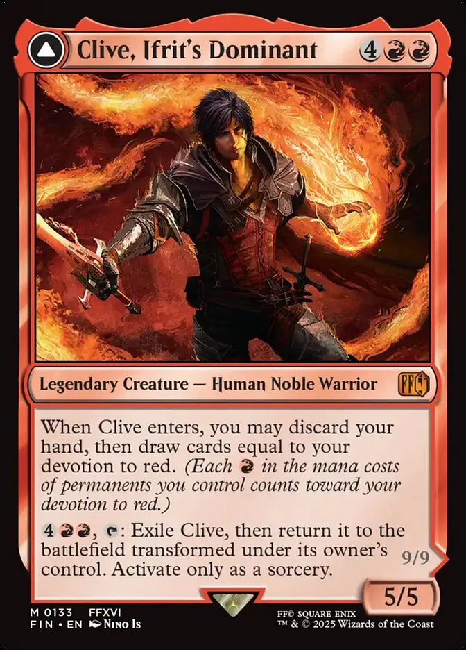 2025 Final Fantasy Clive, Ifrit's Dominant // Ifrit, Warden of Inferno #133 mythic card image
