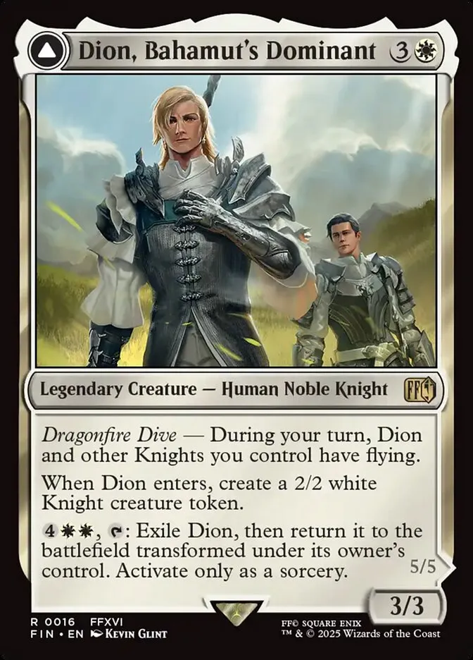 2025 Final Fantasy Dion, Bahamut's Dominant // Bahamut, Warden of Light [Foil] rare #16 rare card image