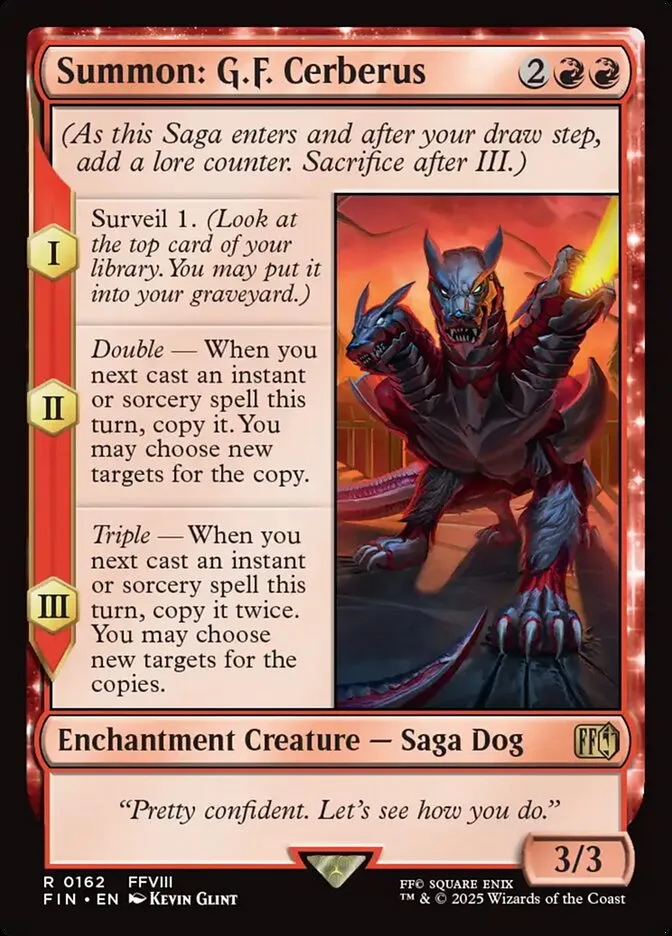 2025 Final Fantasy Summon: G.F. Cerberus #162 rare card image