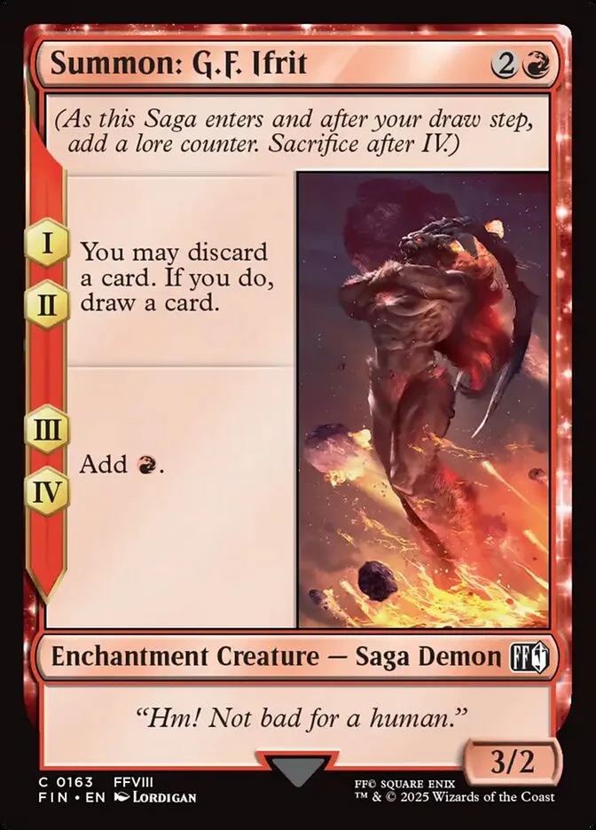 2025 Final Fantasy Summon: G.F. Ifrit common #163 common card image