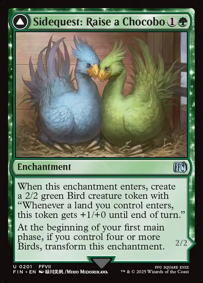 2025 Final Fantasy Sidequest: Raise a Chocobo // Black Chocobo #201 uncommon card image
