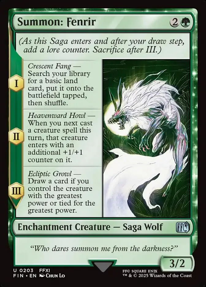2025 Final Fantasy Summon: Fenrir uncommon #203 uncommon card image