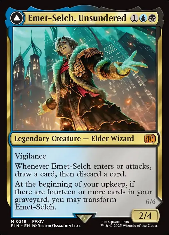 2025 Final Fantasy Emet-Selch, Unsundered // Hades, Sorcerer of Eld #218 mythic card image