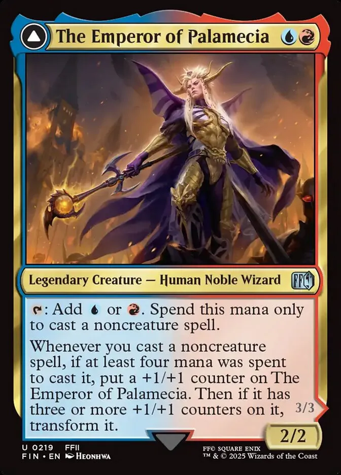 2025 Final Fantasy The Emperor of Palamecia // The Lord Master of Hell #219 uncommon card image