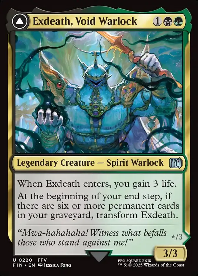 2025 Final Fantasy Exdeath, Void Warlock // Neo Exdeath, Dimension's End #220 uncommon card image