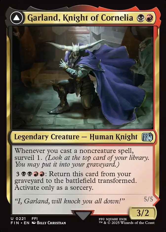 2025 Final Fantasy Garland, Knight of Cornelia // Chaos, the Endless #221 uncommon card image