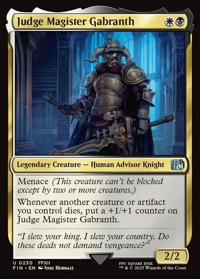 2025 Final Fantasy Judge Magister Gabranth #230 uncommon card image