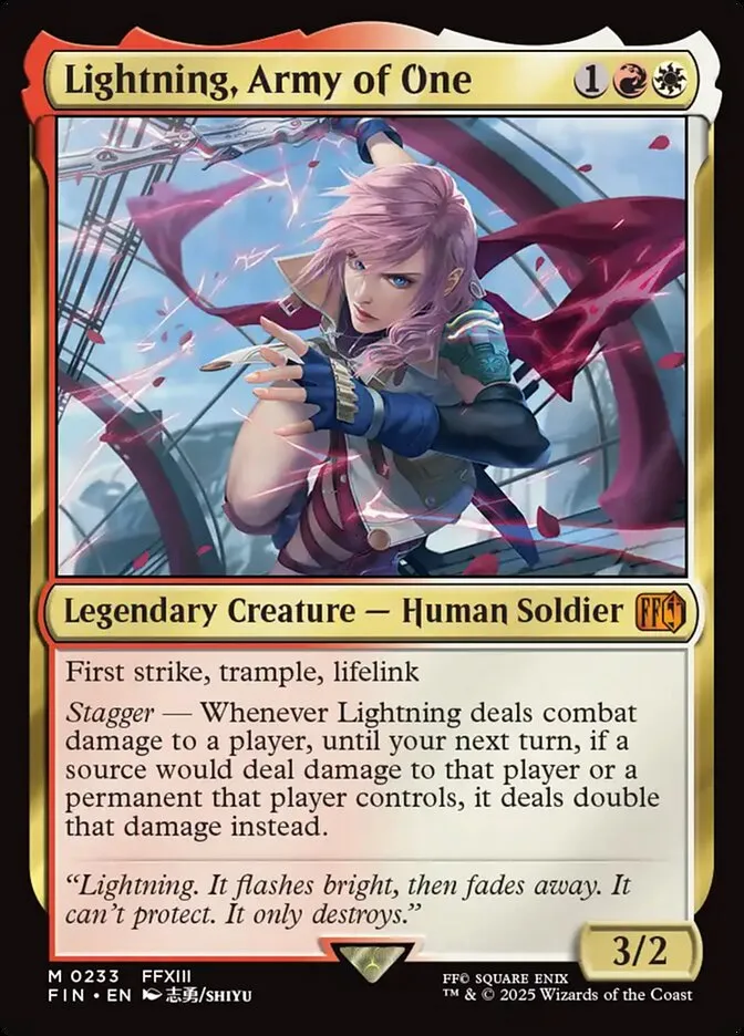 2025 Final Fantasy Lightning, Army of One #233 mythic card image
