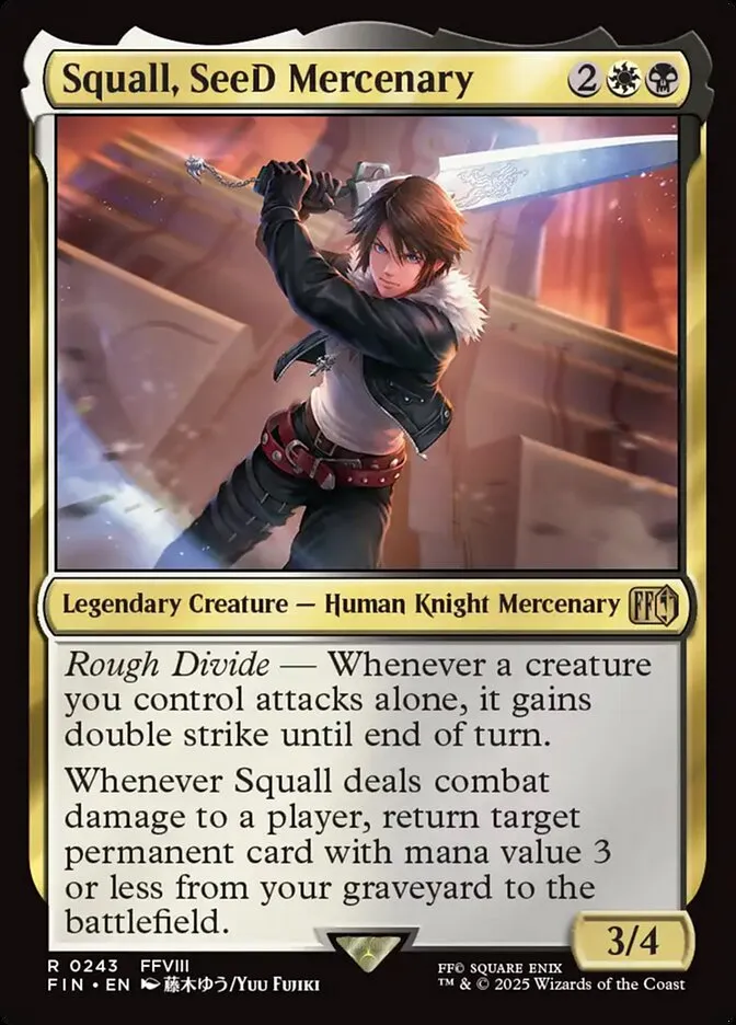 2025 Final Fantasy Squall, SeeD Mercenary [Prerelease] rare #243 rare card image