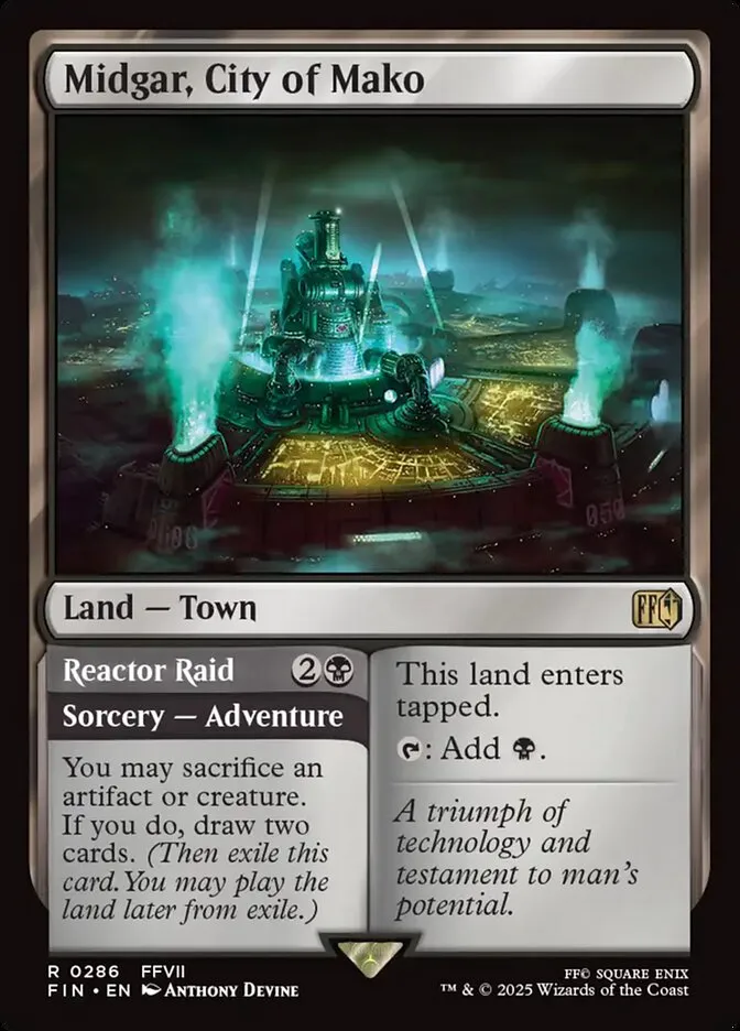 2025 Final Fantasy Midgar, City of Mako // Reactor Raid [Prerelease] rare #286 rare card image