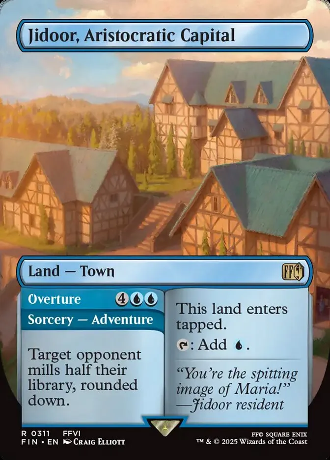 2025 Final Fantasy Jidoor, Aristocratic Capital // Overture [Borderless Foil] rare #311 rare card image
