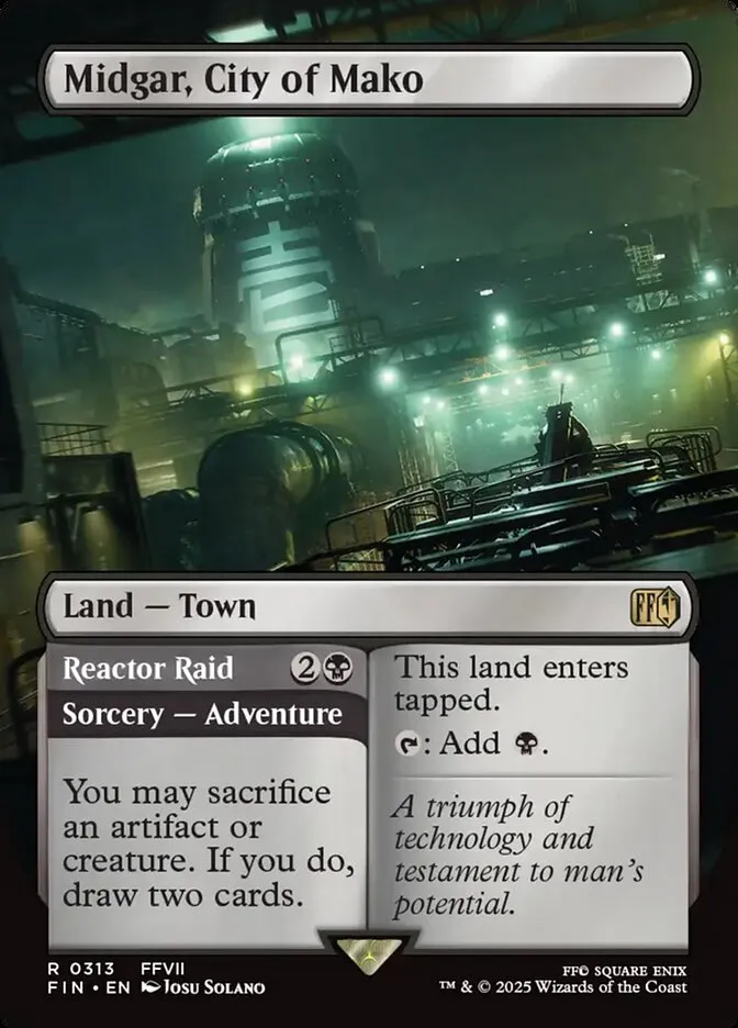2025 Final Fantasy Midgar, City of Mako // Reactor Raid [Borderless Foil] rare #313 rare card image