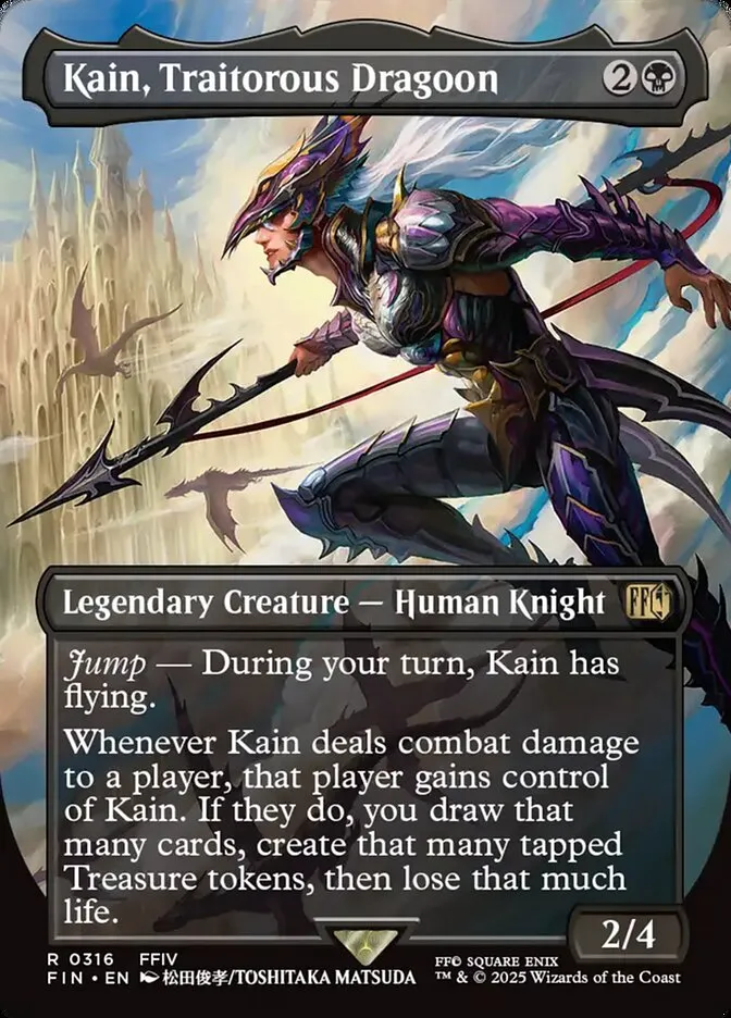 2025 Final Fantasy Kain, Traitorous Dragoon [Borderless Foil] rare #316 rare card image